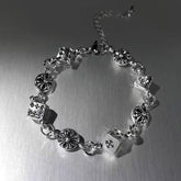 Silver Titanium Steel Dice Bracelet