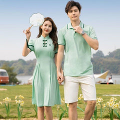 Hanfu Parent-child Clothing Chinese Style Short Sleeve Dress Suit