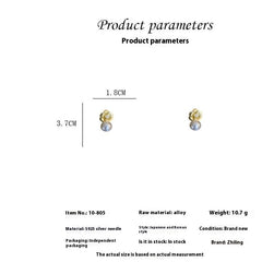 Sterling Silver Needle Rose Pearl Design Hong Kong Style Flower Stud Earrings