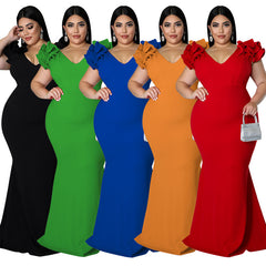 European And American Fashion Plus Size Women Backless Dress