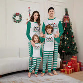 Parent-Child Christmas Suit Blue And White Striped Letters
