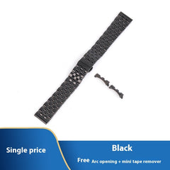 All-steel Solid Five-bead Steel Strap Men And Women Butterfly Clasp