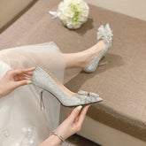 Pointed High Heels Female Silver