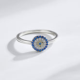 Women's Fashion S925 Sterling Silver Blue Eye Ring
