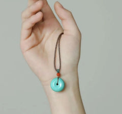 High Porcelain Turquoise Bread Ring Safety Buckle