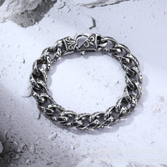 European And American Men's Retro Minimalist Titanium Steel Bracelet