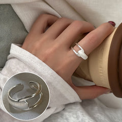 Geometric Line Cross Ring For Women