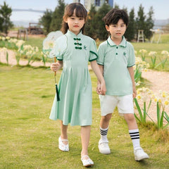 Hanfu Parent-child Clothing Chinese Style Short Sleeve Dress Suit