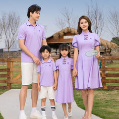 Hanfu Parent-child Clothing Chinese Style Short Sleeve Dress Suit