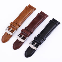 All-match Top Layer Cow Leather Watch Strap Crazy Horse Pattern Leather Smart Watch Band