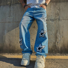 Fashion Simple Loose Straight Casual Jeans