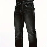 Stretch Multi-craft Slim Fit Show Thin Black Straight Men's Trousers