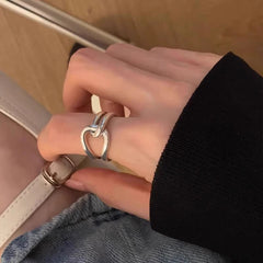 Geometric Line Cross Ring For Women