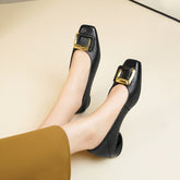 Sheepskin Shallow Mouth Women's Mid-heel Shoes