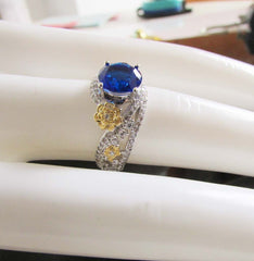 Flower Rose Two-tone Ring For Women