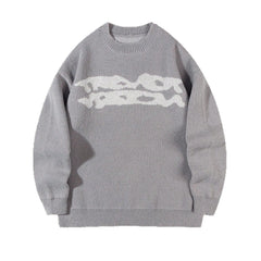 Loose Geometric Jacquard Pullover Knitted Sweater