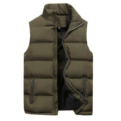 Men's Cotton Padded Clothing Vest Casual Warm Cotton-padded Coat Cotton Vest Sleeveless Vest