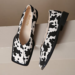 European And American New Large Size Cows Pattern Women's Fashion Flat Four Seasons Classic
