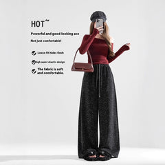 New Fashion Slim High Waist Draping Anti-wrinkle Polka Dot