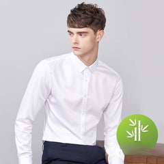 Bamboo Fiber Men's Long-sleeved Autumn Stretch Business Shirt