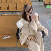 Loose And Warm Knitted Cardigan Thick Coat