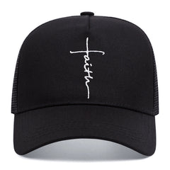 Cross English Embroidery Breathable Baseball Cap