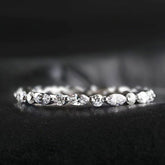 Horse Eye Row Diamond Ring Ins Style Ornament Fashion Fine Circle