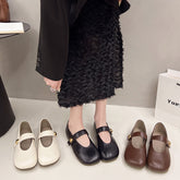 Women's Buckle Casual Leather Shoes Soft Bottom Pumps