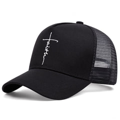 Cross English Embroidery Breathable Baseball Cap