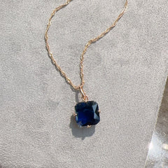 Ornament Sapphire Earrings And Necklace Set