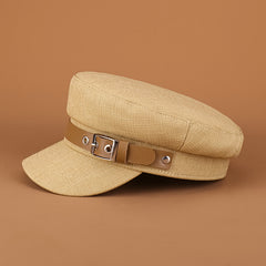 Women's Trendy Belt Buckle Duck Tongue Flat Beret Outdoor Sun-proof Warm Painter Hat