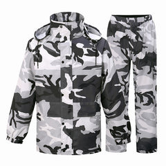 Gray Camouflage Raincoat Rain Pants Suit Men
