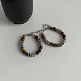 Men's Beaded Titanium Steel Bracelet