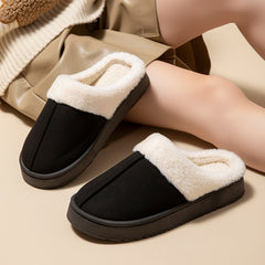 Women's Non-slip Platform Plush Cotton Slippers