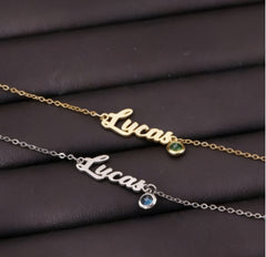 English Name Birthstone Anklet Simple Korean Style All-match Jewelry