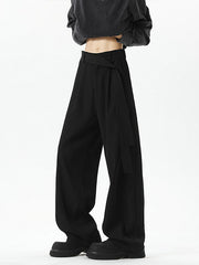 Ribbon Oblique Belt Machete Suit Pants Men's Plus-sized Plus Size Loose