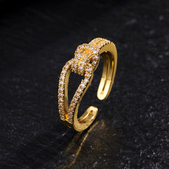 Zircon Opening Bracelet Female Two-piece Set