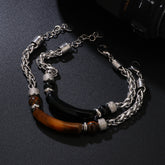 Natural Stone Bracelet Men's Chain Splicing Tiger Eye Stone