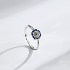 Women's Fashion S925 Sterling Silver Blue Eye Ring