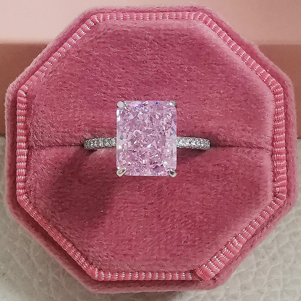 Ice Flower Cut Affordable Luxury Style Niche Advanced Design Ring For Women