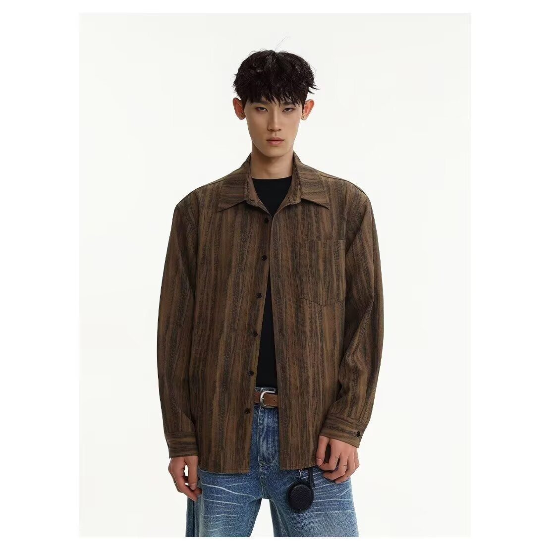 Retro Workwear Men's Long Sleeve High Sense Loose Casual Jacket
