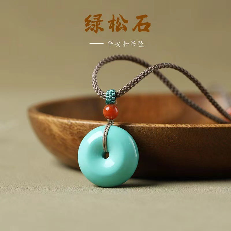 High Porcelain Turquoise Bread Ring Safety Buckle