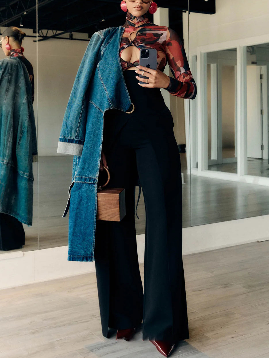 Elegant High-waisted Wide-leg Pants