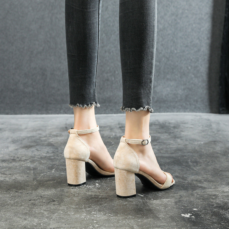 Chunky Heel Ankle-strap Plus Size Plus-sized Women's Shoes