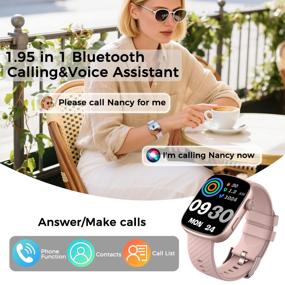 1.95-inch Smartwatch Fitness Tracker With Multiple Exercise Modes