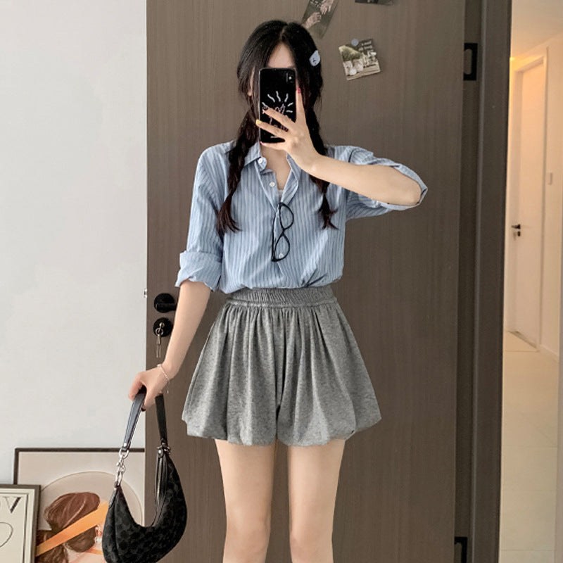 Glutinous Rice Bud High Waist Crimp Slimming Skirt