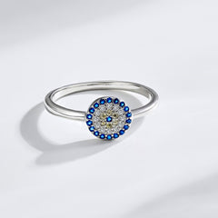 Women's Fashion S925 Sterling Silver Blue Eye Ring