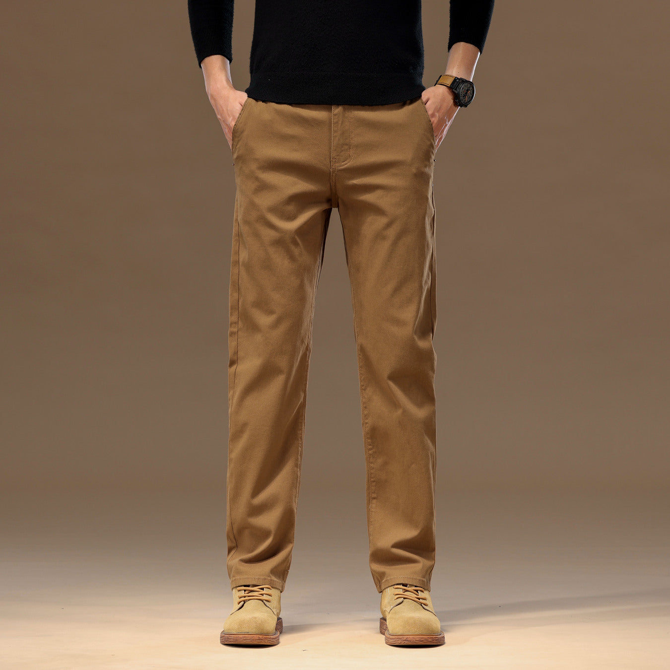 Men Fashion Brands Fashionable All-match Loose Straight Casual Trousers