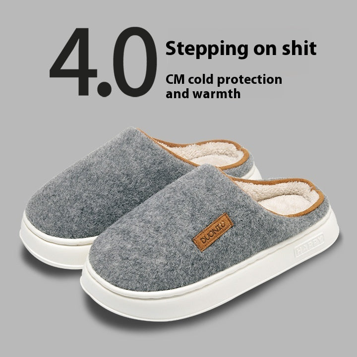 Cotton Slippers Women's Winter Solid Color