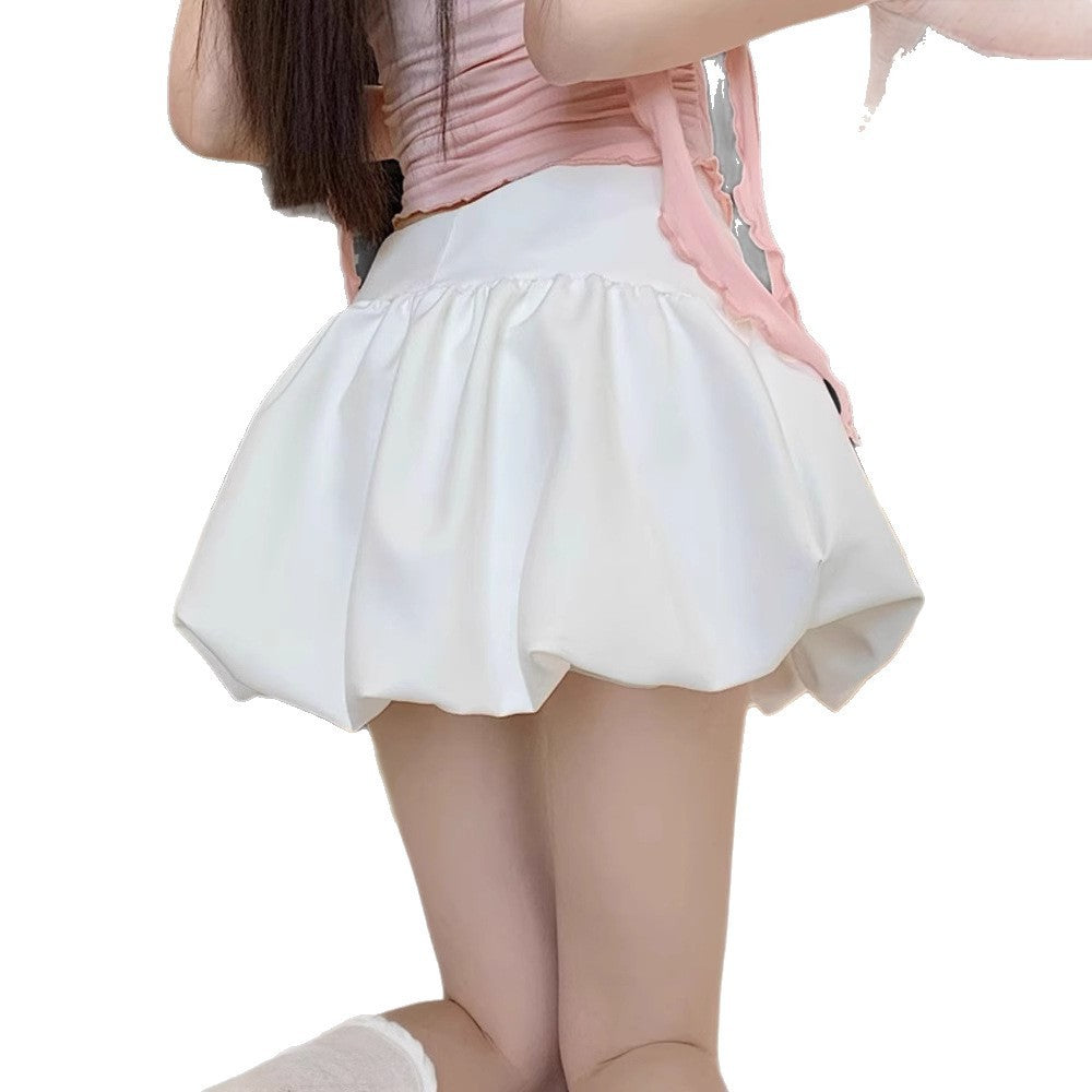 Summer Sweet Ballet Style White Bud Skirt Women